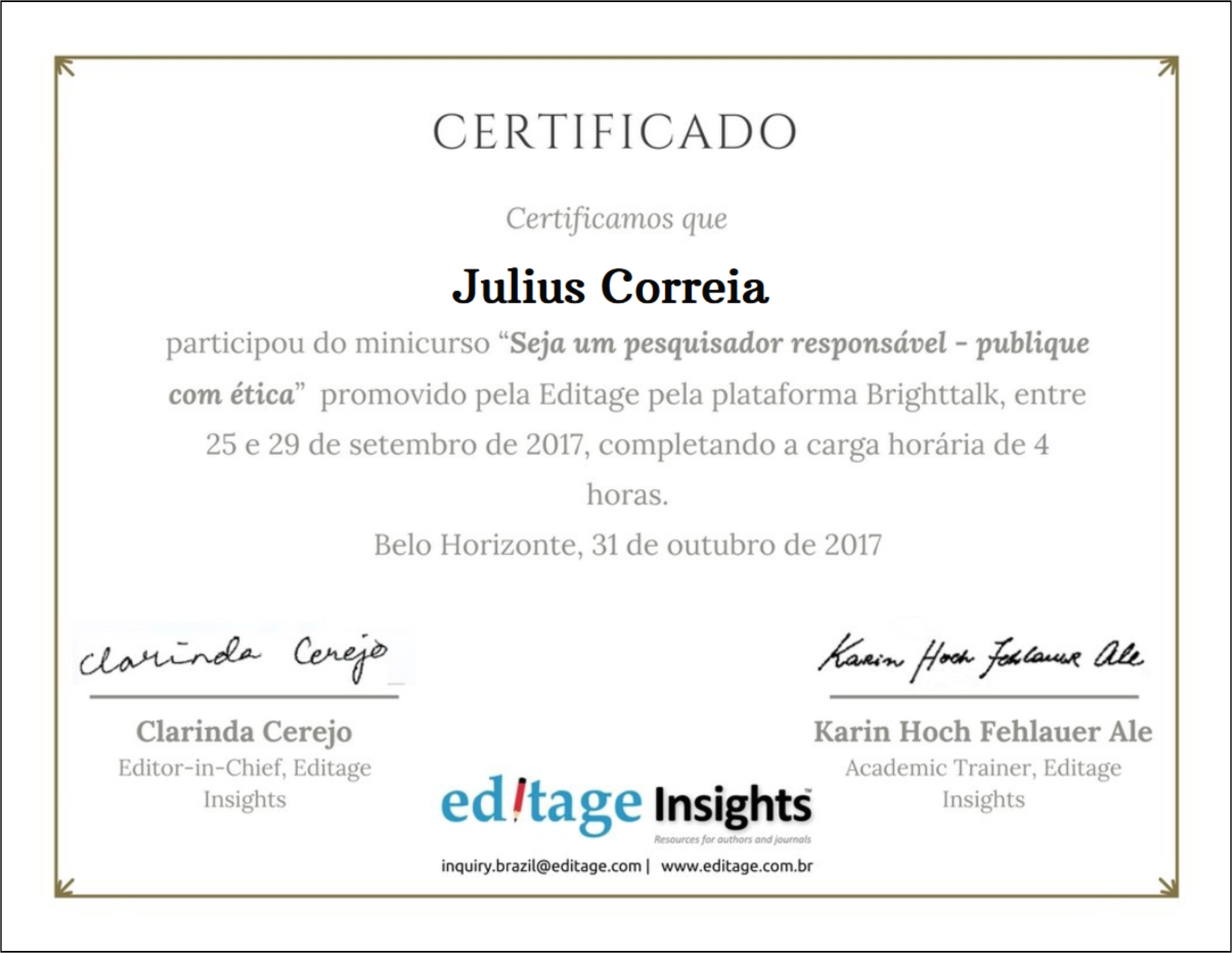 Editage Certificado