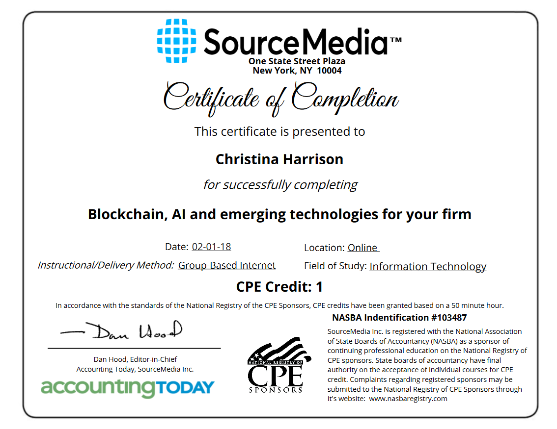 Certificate Examples - SimpleCert Within Ceu Certificate Template