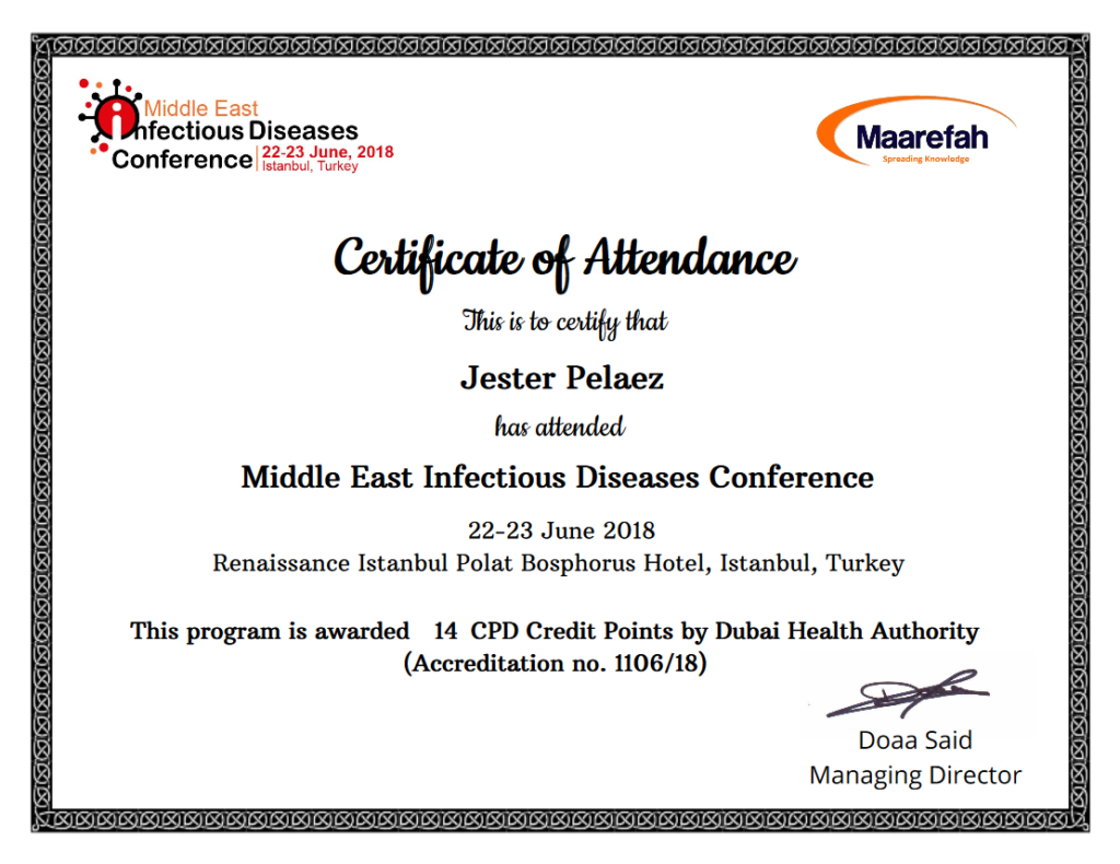 Certificate of Attendance.