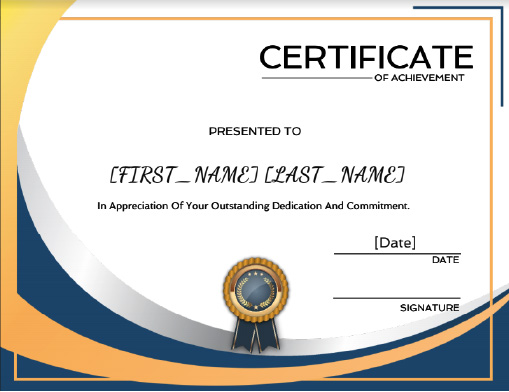 certificate of award template