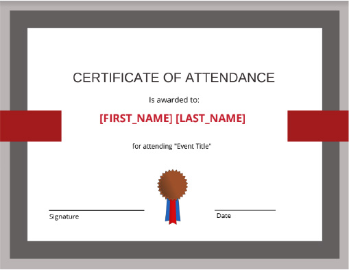 perfect attendance certificate template free