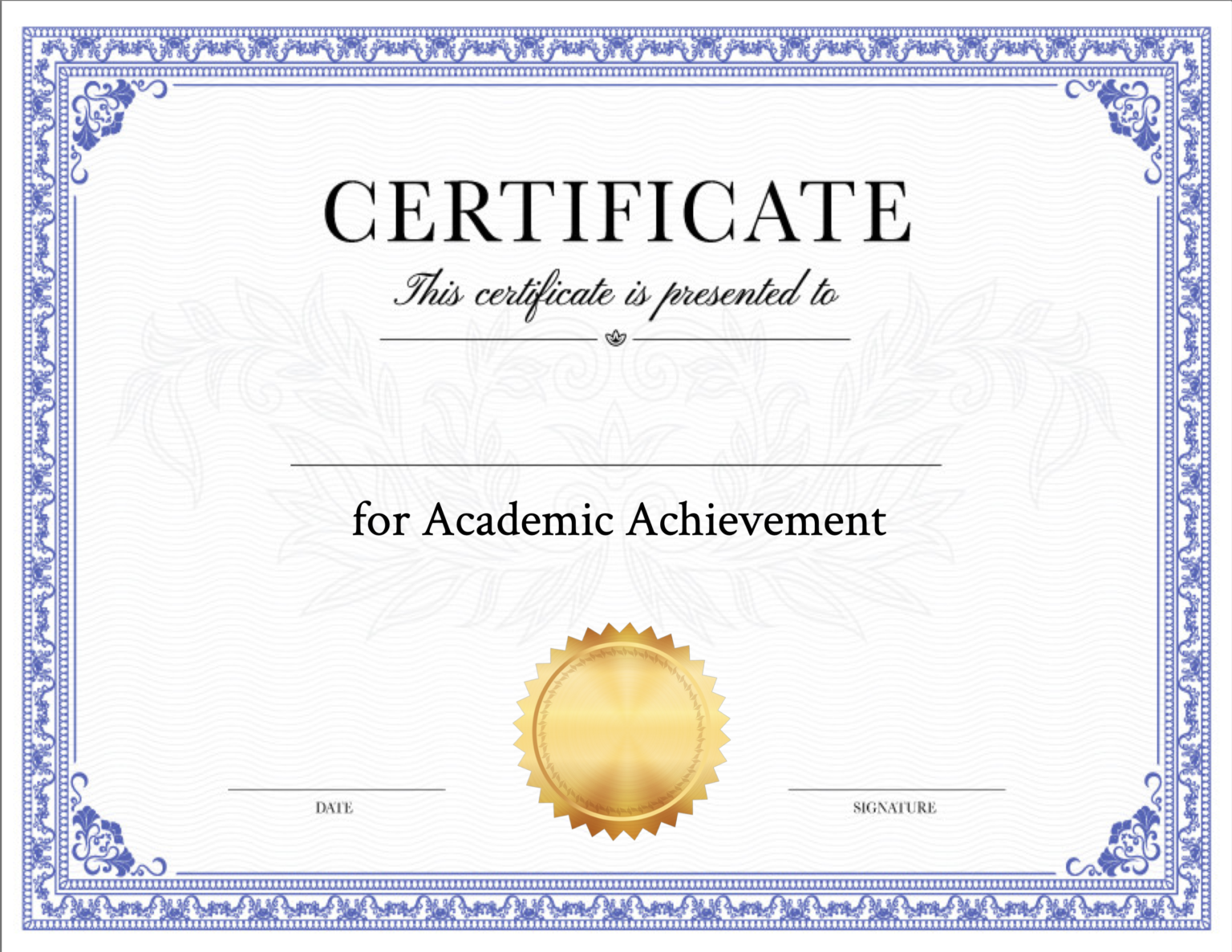 Certificate Of Achievement Templates Simplecert 8053