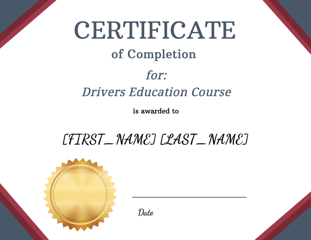 Certificate Completion Template