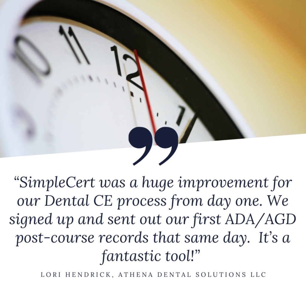 Athena Dental Solutions quote with clock in background
