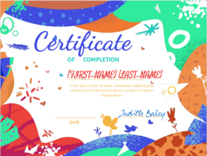 elementary and preschool certificate of completion or celebration