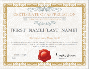 Certificate of Appreciation