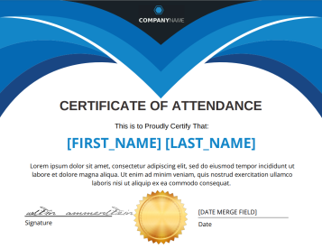 Certificate of Attendance